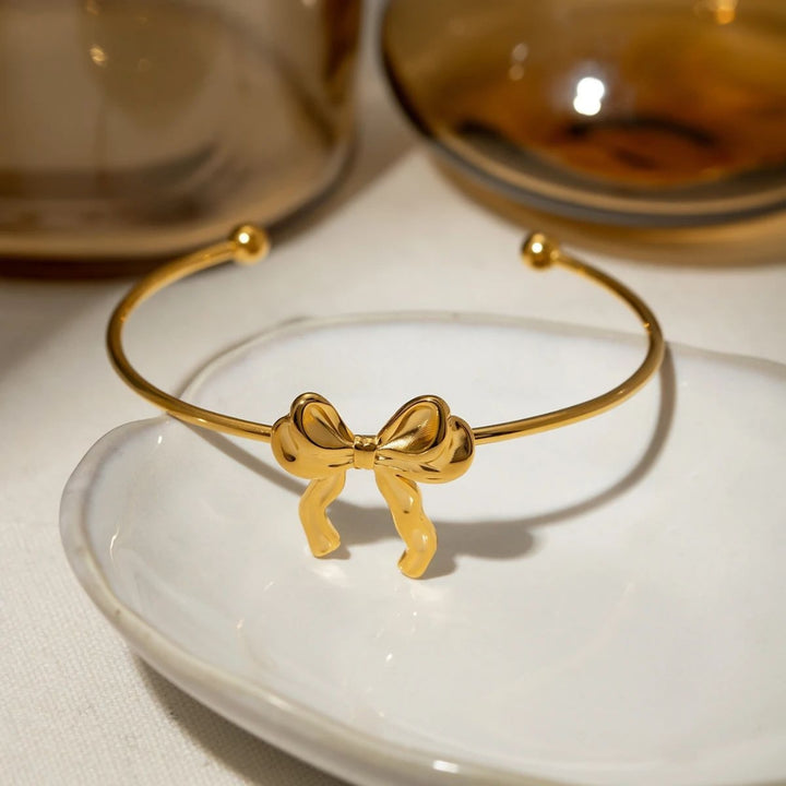 Gilded Chic Bow Bracelet