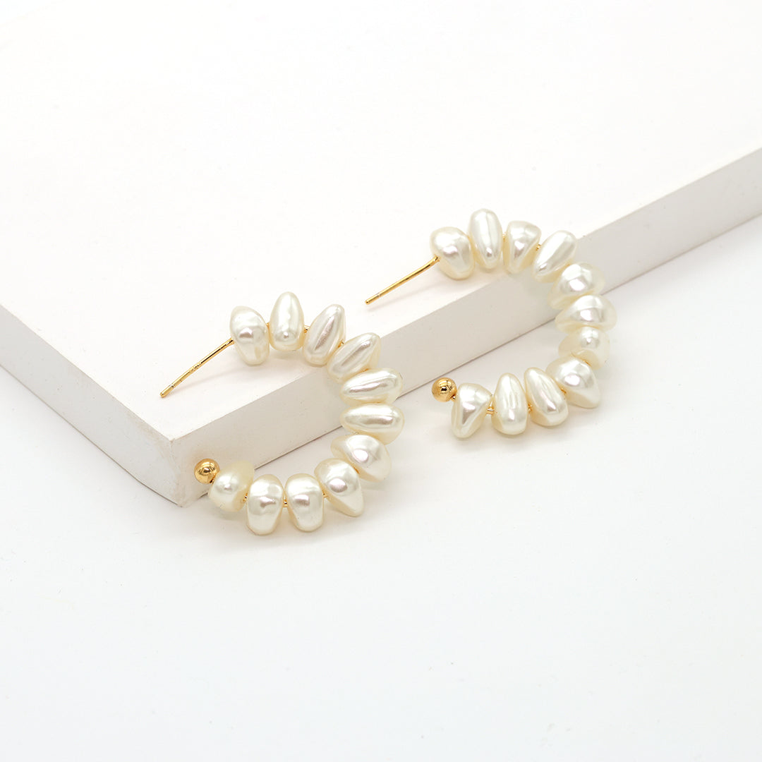 Dainty Pearl Hoops