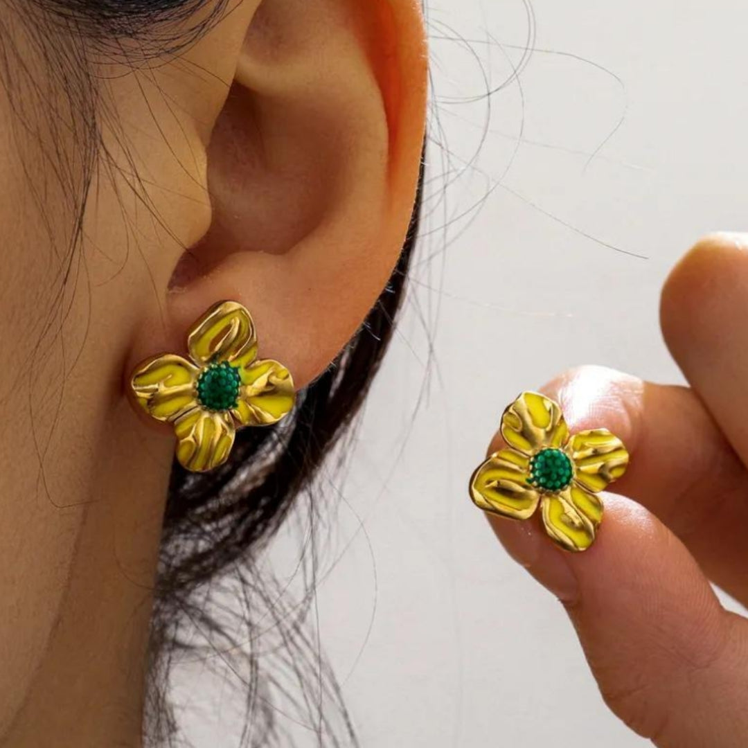 Gilded Flower Earrings