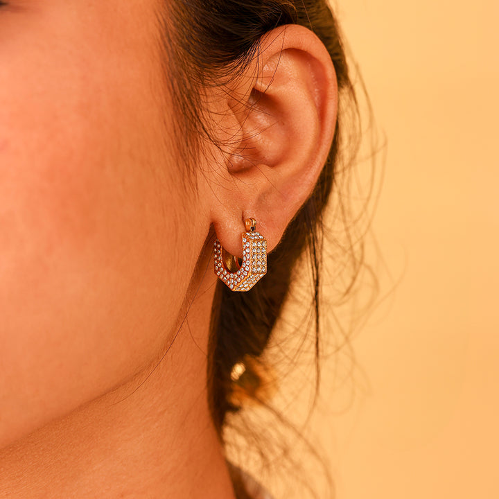 Quadro Stones Hoop Earrings