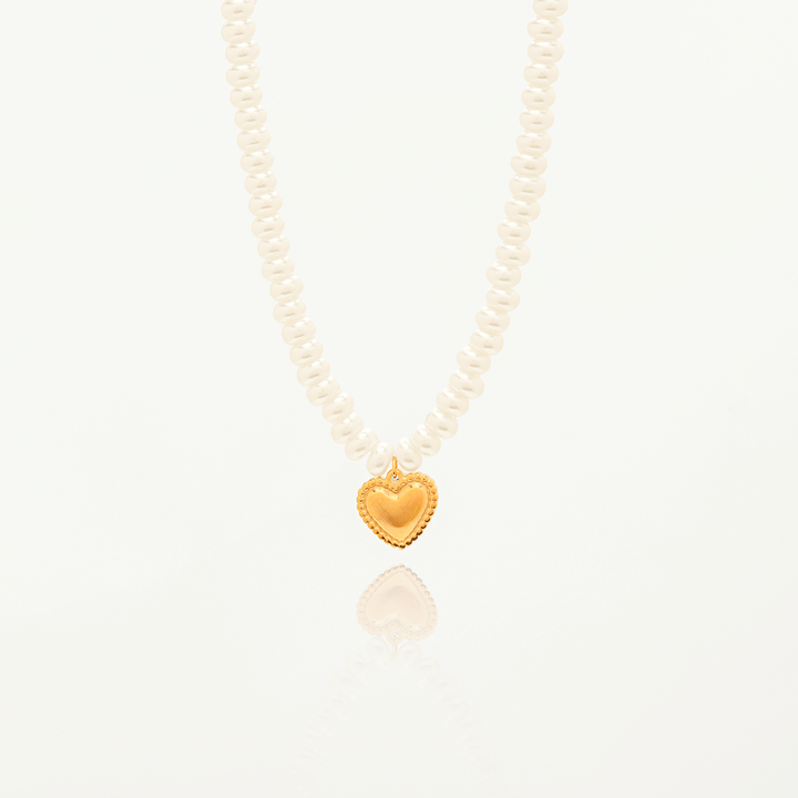 Alanya Statement Pearls & Heart Necklace