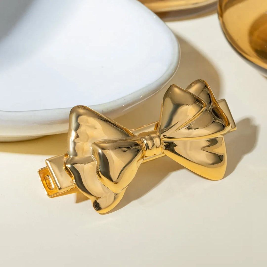 Golden Bow Hair Clip