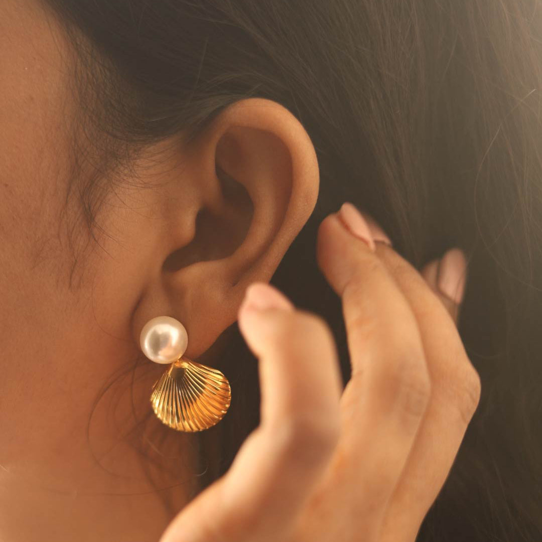 Pearl Sea Shell Earring