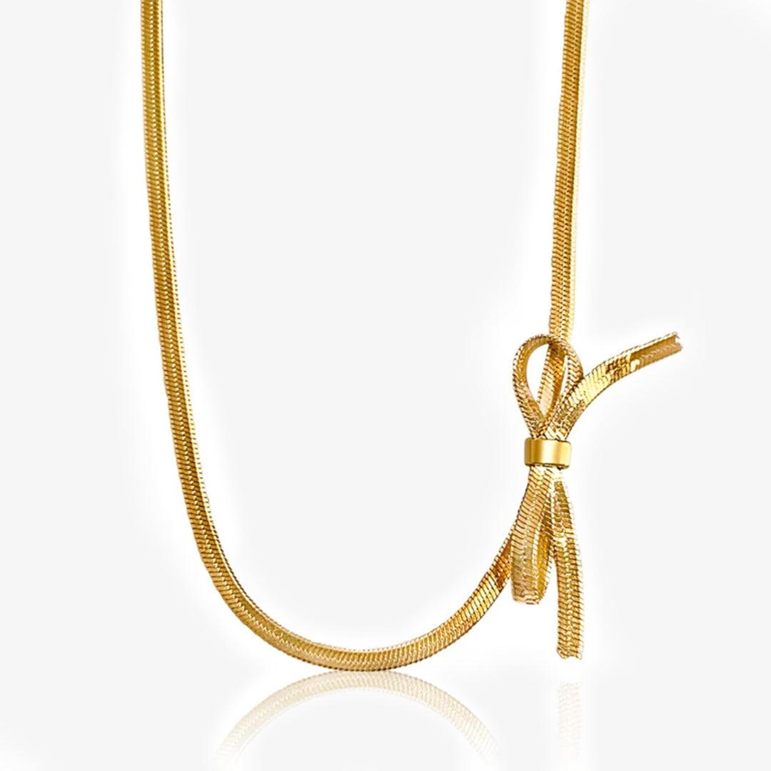 Gilded Bow Choker Necklace