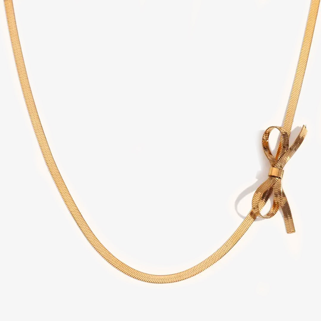 Gilded Bow Choker Necklace