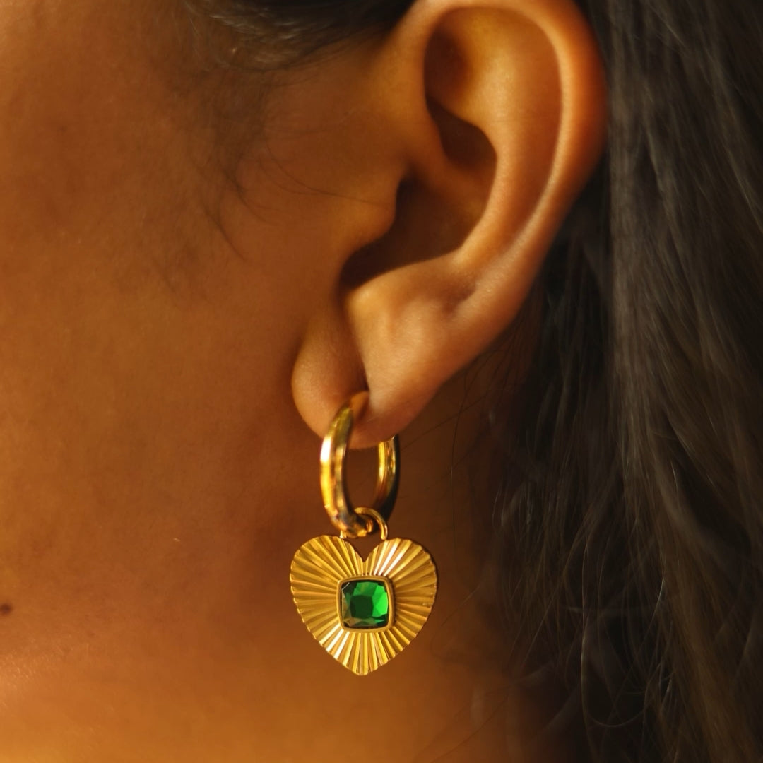 Golden Heartbeat Earrings