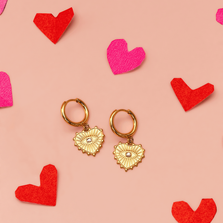 Guardian Heart Gold Earrings