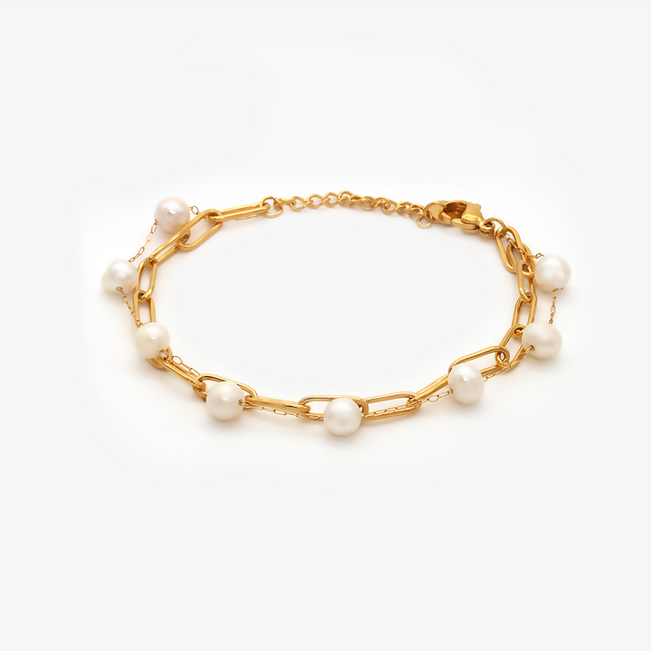 Pearl Cascade Chain Bracelet