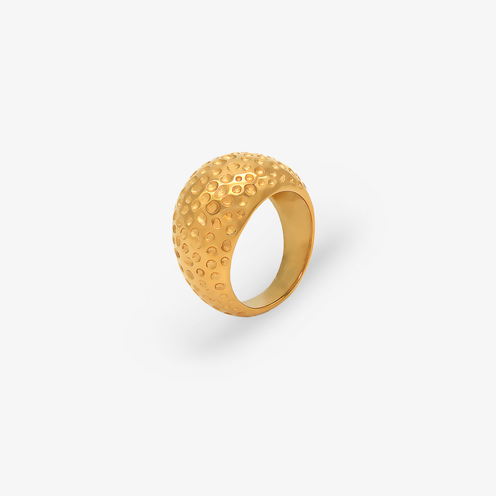 Celestial Cratered Gold Ring