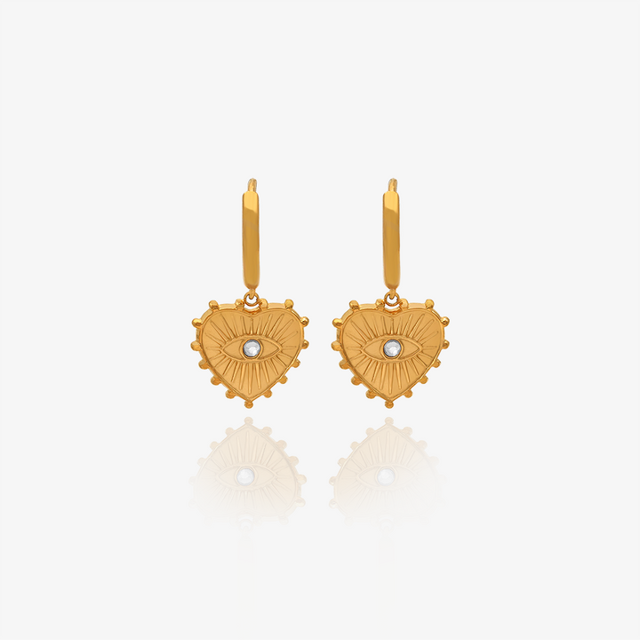 Guardian Heart Gold Earrings