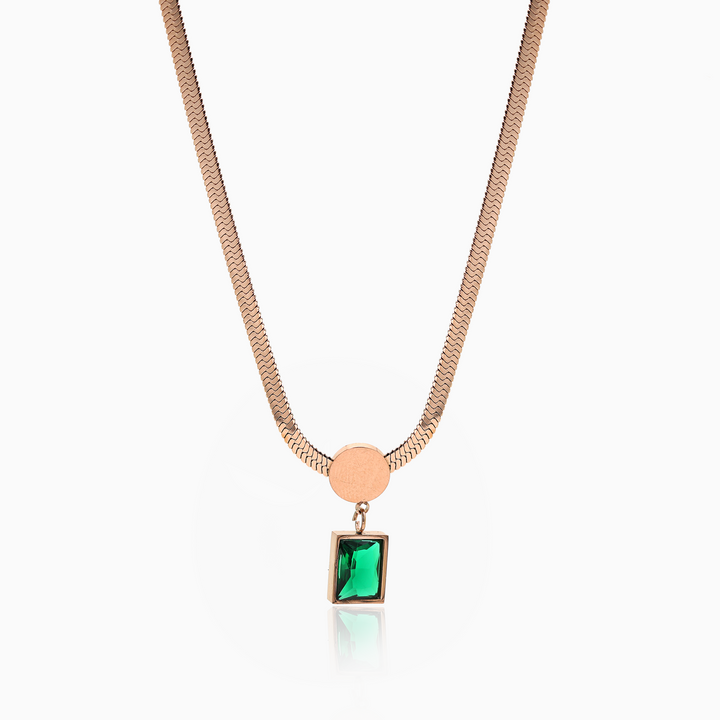 Serpentine Emerald Pendant Chain